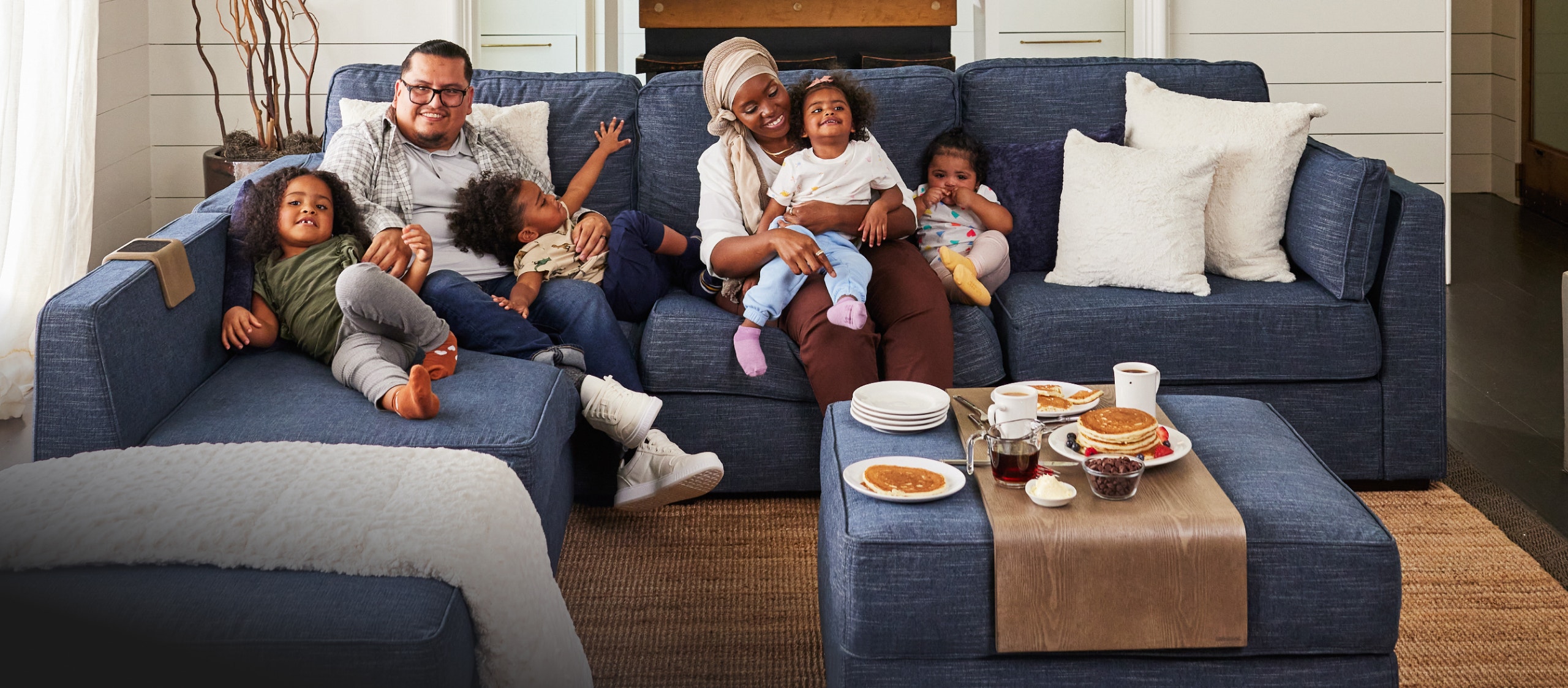 Family Relaxing on Lovesac Sactional