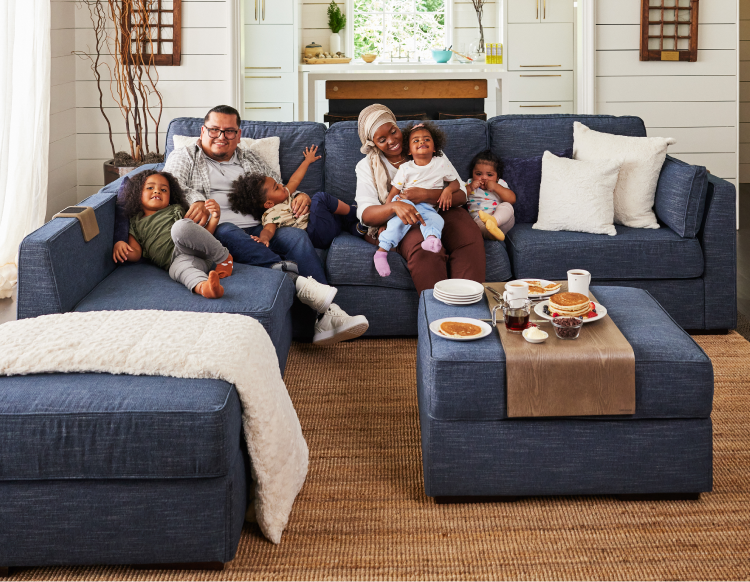 Family Relaxing on Lovesac Sactional